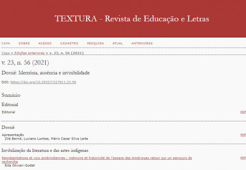 TEXTURA - Revista de Educação e Letras