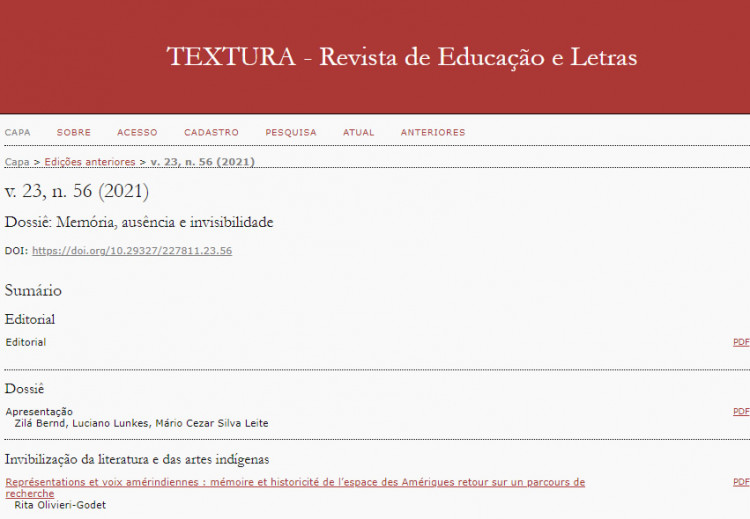 TEXTURA - Revista de Educação e Letras
