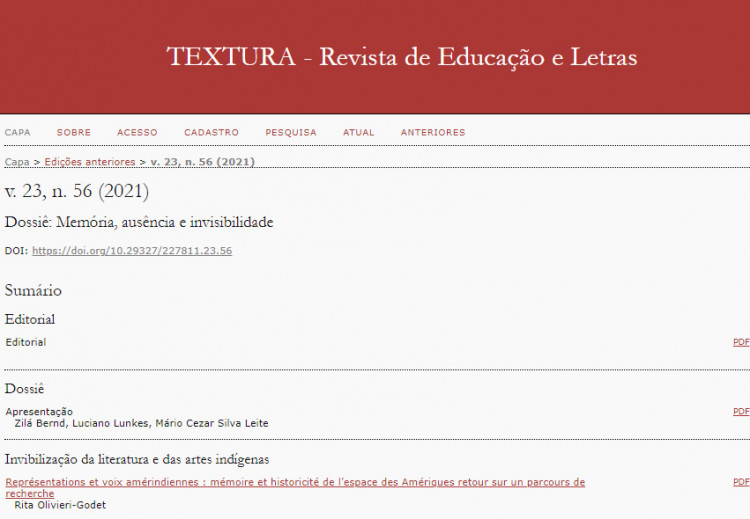 TEXTURA - Revista de Educação e Letras